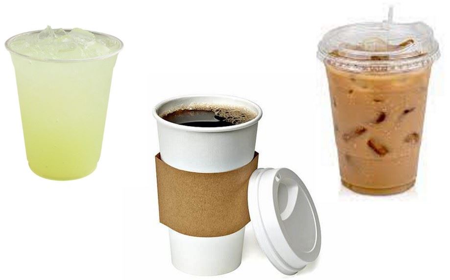Hot and iced coffee, and lemonade are a few of our menu items.